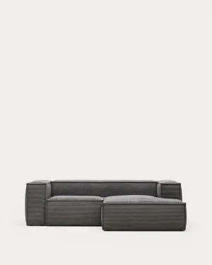 Blok 2-seater sofa with right chaise longue thick grey corduroy 240 cm by null, a Sofas for sale on Style Sourcebook