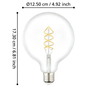 Eglo 7.3W E27 LED G125 Sphere Clear Glass Globe Warm White by Eglo, a Spotlights for sale on Style Sourcebook
