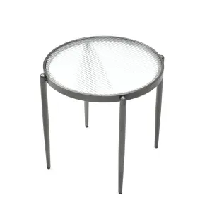 Gatsby Round 48cm Fluted Glass Side Table  Gunmetal Grey by Seek & Ramble, a Side Table for sale on Style Sourcebook