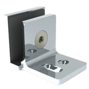 Stealth Wall to Glass 90 Degree Clamp with Leg and Cover Plate - Brushed Gun Metal by Estelle, a Bathroom Fixtures for sale on Style Sourcebook