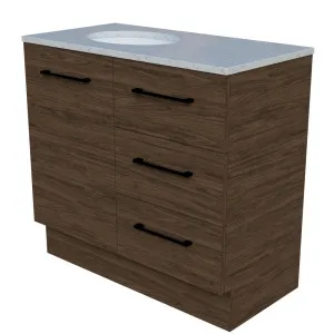 Dakota Vanity 900mm Left WG Basin SilkSurface UC Top Floor standing by Timberline, a Vanities for sale on Style Sourcebook