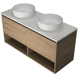 Kansas Vanity 1200mm Double WG Basin SilkSurface AC Top Wall hung by Timberline, a Vanities for sale on Style Sourcebook