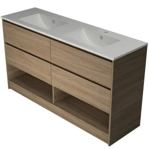 Kansas Vanity 1500mm Double Bowl Alpha Top Floor standing by Timberline, a Vanities for sale on Style Sourcebook