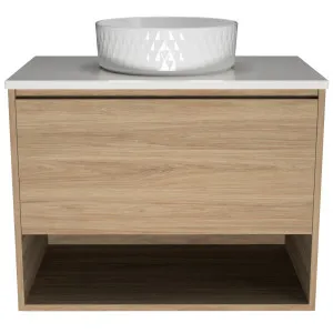 Kansas Vanity 750mm Centre WG Basin SilkSurface AC Top Wall hung by Timberline, a Vanities for sale on Style Sourcebook