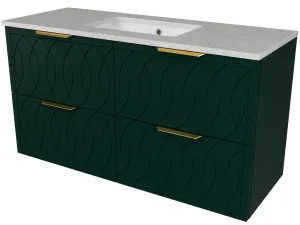 Sutherland House Vanity 1200mm Centre WG Basin SilkSurface UC Top Wall Hung by Timberline, a Vanities for sale on Style Sourcebook