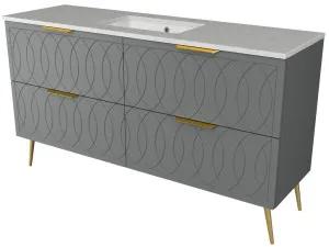Sutherland House Vanity 1500mm Centre WG Basin SilkSurface UC Top On Legs by Timberline, a Vanities for sale on Style Sourcebook