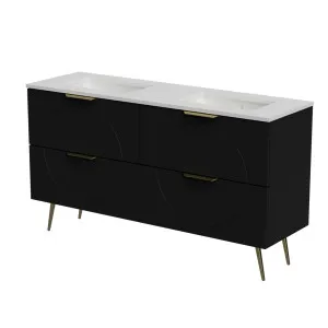 Sutherland House Vanity 1500mm Double WG Basins SilkSurface UC Top On Legs by Timberline, a Vanities for sale on Style Sourcebook