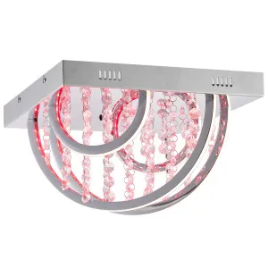Telbix Luxia Square Flush Mount LED Ceiling Light with Cascading Crystals and RGB Colour Effects Small by Telbix, a LED Lighting for sale on Style Sourcebook