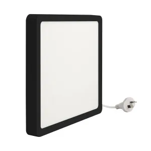Telbix Lunos Square Black Frame Dimmable 3CCT LED Oyster Light with Flex and Plug Small by Telbix, a LED Lighting for sale on Style Sourcebook