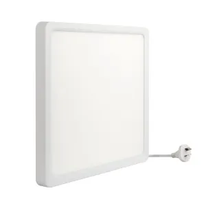 Telbix Lunos Square White Frame Dimmable 3CCT LED Oyster Light with Flex and Plug Small by Telbix, a LED Lighting for sale on Style Sourcebook