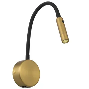 Telbix Solio Modern Minimalist Adjustable Tubular LED Wall Light Antique Brass by Telbix, a Wall Lighting for sale on Style Sourcebook