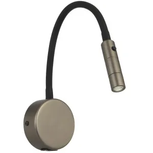 Telbix Solio Modern Minimalist Adjustable Tubular LED Wall Light Nickel by Telbix, a Wall Lighting for sale on Style Sourcebook