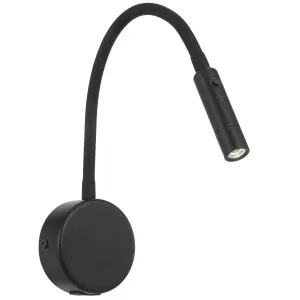 Telbix Solio Modern Minimalist Adjustable Tubular LED Wall Light Black by Telbix, a Wall Lighting for sale on Style Sourcebook