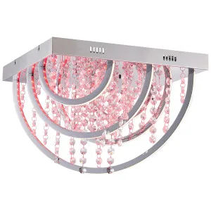 Telbix Luxia Square Flush Mount LED Ceiling Light with Cascading Crystals and RGB Colour Effects Medium by Telbix, a Lighting for sale on Style Sourcebook