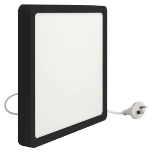 Telbix Lunos Square Black Frame Dimmable 3CCT LED Oyster Light with Flex and Plug Large by Telbix, a LED Lighting for sale on Style Sourcebook