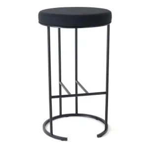 Blackley Black Iron Bar Stool - Black Linen by CAFE Lighting & Living, a Bar Stools for sale on Style Sourcebook