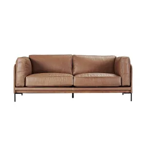 Keaton 2.5 Seater Sofa - Dark Brown Leather by CAFE Lighting & Living, a Sofas for sale on Style Sourcebook
