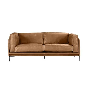 Keaton 2.5 Seater Sofa - Light Brown Leather by CAFE Lighting & Living, a Sofas for sale on Style Sourcebook