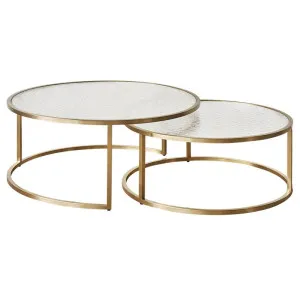 Chloe Rippled Glass Nesting Coffee Table - Gold by CAFE Lighting & Living, a Coffee Table for sale on Style Sourcebook
