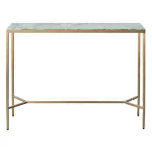 Chloe Dusty Jade Marble Console Table - Large Gold by CAFE Lighting & Living, a Console Table for sale on Style Sourcebook