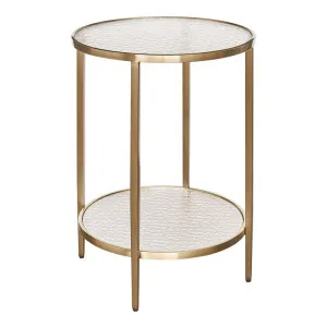 Chloe Rippled Glass Side Table - Gold by CAFE Lighting & Living, a Side Table for sale on Style Sourcebook