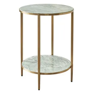 Chloe Dusty Jade Marble Side Table - Gold by CAFE Lighting & Living, a Side Table for sale on Style Sourcebook