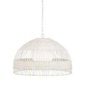 Fortaleza Rattan Pendant - Medium White by CAFE Lighting & Living, a Pendant Lighting for sale on Style Sourcebook