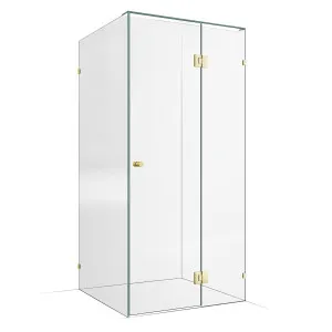 Frameless Shower Screen 1000x1000mm - 200mm Hinge Panel Champagne Gold by Highgrove Bathrooms, a Showers for sale on Style Sourcebook