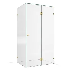 Frameless Shower Screen 1150X850X2000mm - 550mm Hinge Panel Champagne Gold by Highgrove Bathrooms, a Showers for sale on Style Sourcebook