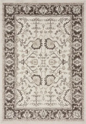 Elsa Cream and Brown Traditional Rug by Miss Amara, a Persian Rugs for sale on Style Sourcebook