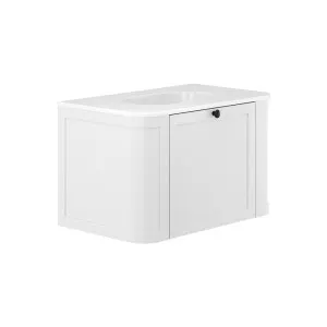 Lola Mila Curved Satin White 750 Wall-Hung Vanity 1TH by Fienza, a Basins for sale on Style Sourcebook