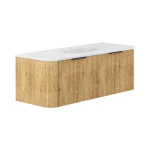 Lola Matte Minka Curved Scandi Oak 1200 Wall-Hung Vanity 1TH by Fienza, a Basins for sale on Style Sourcebook