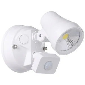 Eglo Coastguard Adjustable Single Head Exterior LED Security Light with Sensor White by Eglo, a Outdoor Lighting for sale on Style Sourcebook