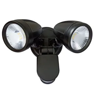 Telbix Illume Twin Exterior LED Spotlight with Sensor Black by Telbix, a Outdoor Lighting for sale on Style Sourcebook
