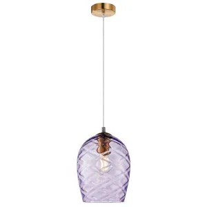 CLA Neta Wine Glass Pendant with Ribbed Shade Purple by Compact Lamps Australia, a Pendant Lighting for sale on Style Sourcebook