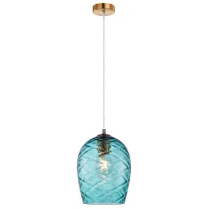 CLA Neta Wine Glass Pendant with Ribbed Shade Blue by Compact Lamps Australia, a Pendant Lighting for sale on Style Sourcebook