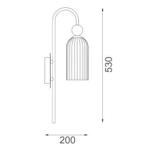 CLA Flauta Ribbed Glass Cylinder Wall Light with Curved Top Amber by Compact Lamps Australia, a Wall Lighting for sale on Style Sourcebook