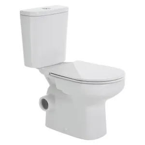 Petra Close-Coupled Toilet Suite, Right Skew Trap, Gloss White with Slim Seat by Fienza, a Toilets & Bidets for sale on Style Sourcebook
