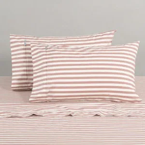 Modella Stripe Sheet Set - 100% Cotton, Super King, Brown - Canningvale by Canningvale, a Sheets for sale on Style Sourcebook