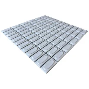 Trinket Drumlin White Embossed Gloss Mosaic Tile by null, a Mosaic Tiles for sale on Style Sourcebook