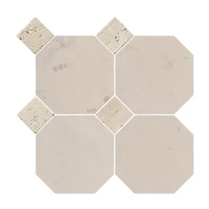 Canterbury Natural Limestone Octagon Beige-Oct Honed with Travertine Dot by null, a Marble Look Tiles for sale on Style Sourcebook