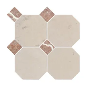 Canterbury Natural Limestone Octagon Beige-Oct Honed with Rosso Dot by null, a Marble Look Tiles for sale on Style Sourcebook