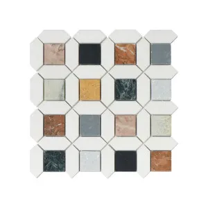 Zahri Natural Marble Bold Multicolour Mix Honed Mosaic by null, a Mosaic Tiles for sale on Style Sourcebook