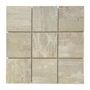 Mineral Natural Travertine Square Beige Honed Mosaic by null, a Mosaic Tiles for sale on Style Sourcebook