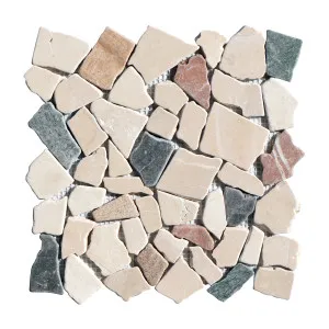 Rustica Crazypave Natural Marble Multicolour Honed Mosaic by null, a Mosaic Tiles for sale on Style Sourcebook