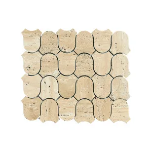 Toru Natural Travertine Clyde Beige Honed Mosaic by null, a Mosaic Tiles for sale on Style Sourcebook