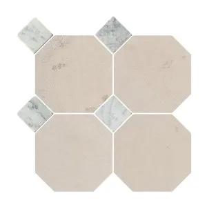 Canterbury Natural Limestone Octagon Beige-Oct Honed with Bianco Dot by null, a Marble Look Tiles for sale on Style Sourcebook