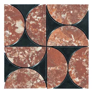Silhouette Natural Marble Orbit Montecchio & Nero Mix Honed Mosaic by null, a Mosaic Tiles for sale on Style Sourcebook