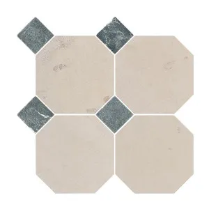 Canterbury Natural Limestone Octagon Beige-Oct Honed with Nero Dot by null, a Marble Look Tiles for sale on Style Sourcebook