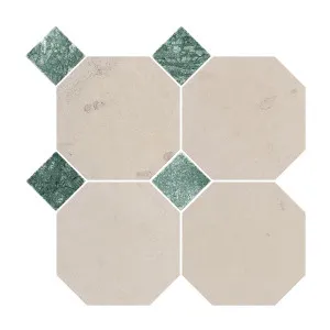 Canterbury Natural Limestone Octagon Beige-Oct Honed with Green Dot by null, a Marble Look Tiles for sale on Style Sourcebook